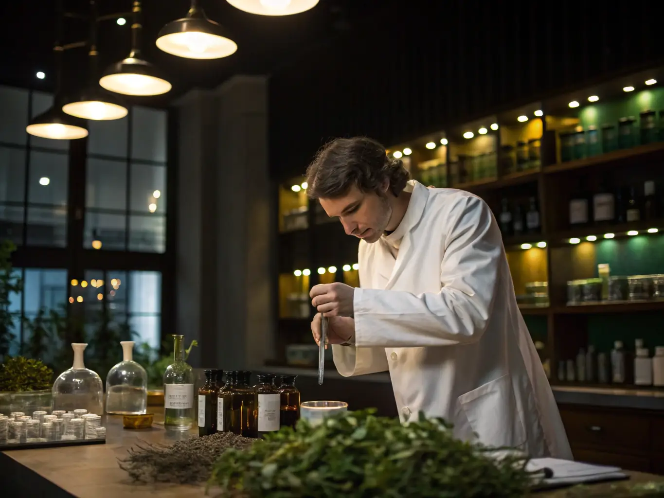 A focused image of a consultant providing expert advice on formulation and R&D to a beauty company, showcasing The Beauty Database's consulting services.